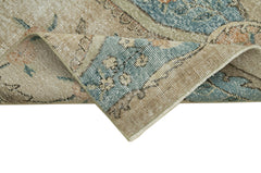 Overdyed Vintage Bej Eskitme Pamuk Yün El Dokuma Halısı 86x312 Agacan