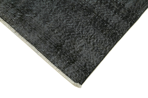 Overdyed Vintage Siyah Eskitme Pamuk Yün El Dokuma Halısı 90x326 Agacan
