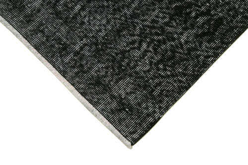 Overdyed Vintage Siyah Eskitme Pamuk Yün El Dokuma Halısı 86x320 Agacan