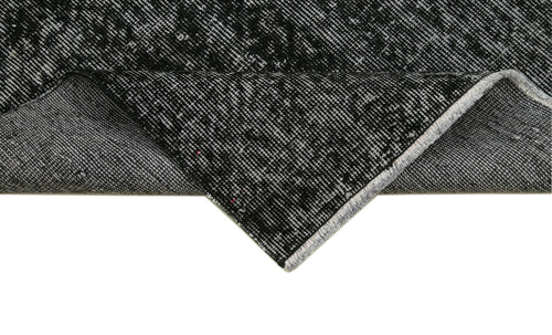 Overdyed Vintage Siyah Eskitme Pamuk Yün El Dokuma Halısı 86x320 Agacan