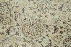 Overdyed Vintage Bej Eskitme Pamuk Yün El Dokuma Halısı 91x307 Agacan
