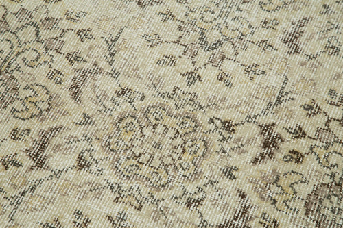 Overdyed Vintage Bej Eskitme Pamuk Yün El Dokuma Halısı 91x307 Agacan
