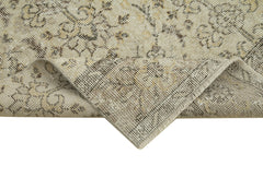 Overdyed Vintage Bej Eskitme Pamuk Yün El Dokuma Halısı 91x307 Agacan