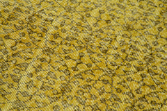Overdyed Vintage Sarı Eskitme Pamuk Yün El Dokuma Halısı 80x314 Agacan