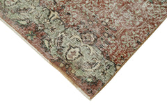 Overdyed Vintage Kırmızı Eskitme Pamuk Yün El Dokuma Halısı 89x287 Agacan