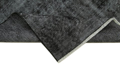 Overdyed Vintage Siyah Eskitme Pamuk Yün El Dokuma Halısı 81x302 Agacan