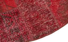 Kırk Yama Kırmızı Patchwork Pamuk Yün El Dokuma Halısı 200x200 Agacan