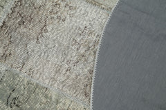 Kırk Yama Gri Patchwork Pamuk Yün El Dokuma Halısı 180x180 Agacan