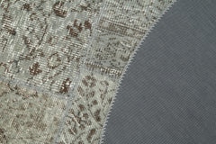 Kırk Yama Gri Patchwork Pamuk Yün El Dokuma Halısı 180x180 Agacan
