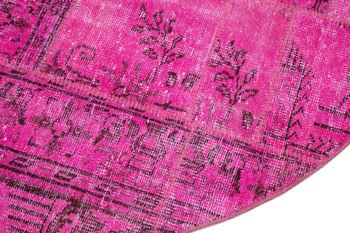 Kırk Yama Pembe Patchwork Pamuk Yün El Dokuma Halısı 200x200 Agacan