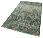 Overdyed Vintage Yeşil Eskitme Pamuk Yün El Dokuma Halısı 118x199 Agacan