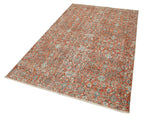 Overdyed Vintage Kırmızı Eskitme Pamuk Yün El Dokuma Halısı 140x236 Agacan