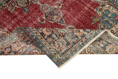 Overdyed Vintage Kırmızı Eskitme Pamuk Yün El Dokuma Halısı 111x202 Agacan