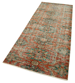 Overdyed Vintage Kırmızı Eskitme Pamuk Yün El Dokuma Halısı 96x244 Agacan