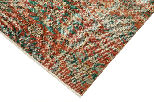 Overdyed Vintage Kırmızı Eskitme Pamuk Yün El Dokuma Halısı 96x244 Agacan