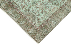 Overdyed Vintage Yeşil Eskitme Pamuk Yün El Dokuma Halısı 110x200 Agacan