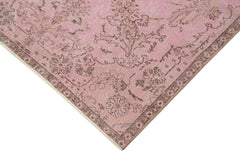 Overdyed Vintage Pembe Eskitme Pamuk Yün El Dokuma Halısı 119x211 Agacan