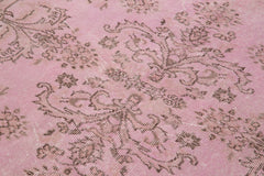Overdyed Vintage Pembe Eskitme Pamuk Yün El Dokuma Halısı 119x211 Agacan