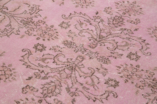 Overdyed Vintage Pembe Eskitme Pamuk Yün El Dokuma Halısı 119x211 Agacan