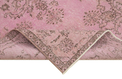Overdyed Vintage Pembe Eskitme Pamuk Yün El Dokuma Halısı 119x211 Agacan