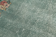 Overdyed Vintage Yeşil Eskitme Pamuk Yün El Dokuma Halısı 106x192 Agacan