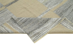 Scrap Gri Geometrik Pamuk Yün El Dokuma Halısı 310x420 Agacan