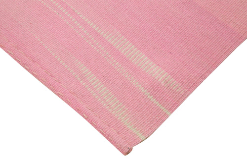 Degrade Kilim Pembe Çizgili Pamuk Yün El Dokuma Halısı 179x285 Agacan