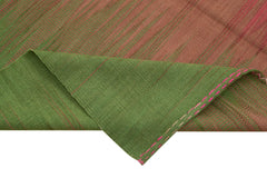 Degrade Kilim Fuşya Çizgili Pamuk Yün El Dokuma Halısı 179x263 Agacan