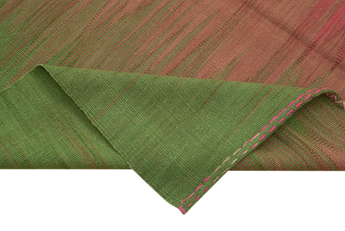 Degrade Kilim Fuşya Çizgili Pamuk Yün El Dokuma Halısı 179x263 Agacan