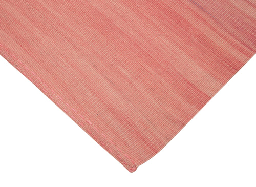 Degrade Kilim Pembe Çizgili Pamuk Yün El Dokuma Halısı 183x282 Agacan