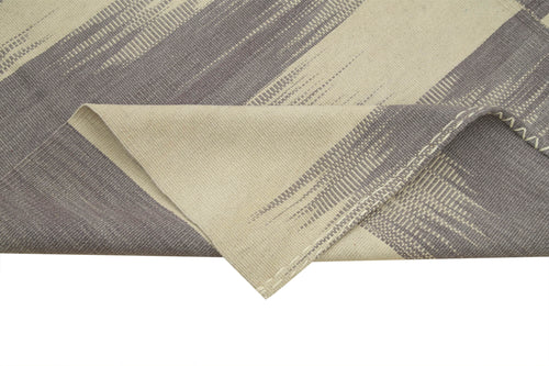 Degrade Kilim Bej Çizgili Pamuk Yün El Dokuma Halısı 200x276 Agacan