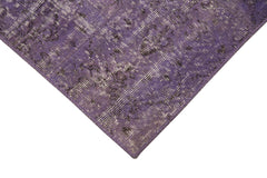 Kırk Yama Mor Patchwork Pamuk Yün El Dokuma Halısı 90x200 Agacan