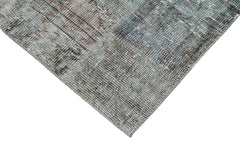 Kırk Yama Gri Patchwork Pamuk Yün El Dokuma Halısı 85x250 Agacan