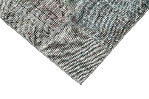 Kırk Yama Gri Patchwork Pamuk Yün El Dokuma Halısı 85x250 Agacan