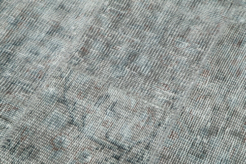 Kırk Yama Gri Patchwork Pamuk Yün El Dokuma Halısı 85x250 Agacan