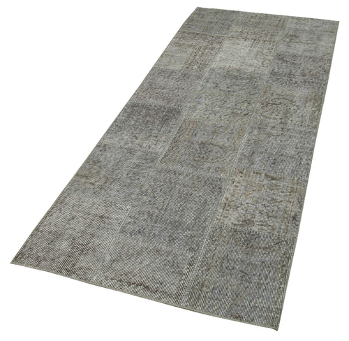 Kırk Yama Gri Patchwork Pamuk Yün El Dokuma Halısı 85x226 Agacan