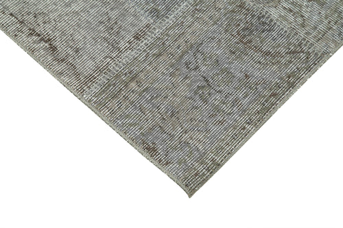 Kırk Yama Gri Patchwork Pamuk Yün El Dokuma Halısı 85x226 Agacan