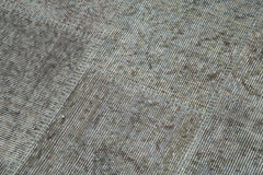 Kırk Yama Gri Patchwork Pamuk Yün El Dokuma Halısı 85x226 Agacan