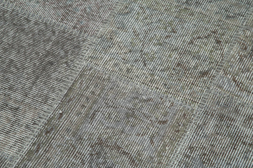 Kırk Yama Gri Patchwork Pamuk Yün El Dokuma Halısı 85x226 Agacan