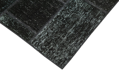 Kırk Yama Siyah Patchwork Pamuk Yün El Dokuma Halısı 87x268 Agacan