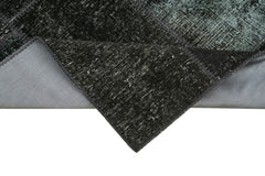 Kırk Yama Siyah Patchwork Pamuk Yün El Dokuma Halısı 87x268 Agacan