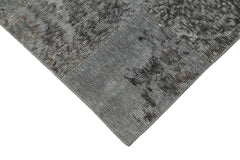 Kırk Yama Gri Patchwork Pamuk Yün El Dokuma Halısı 85x305 Agacan