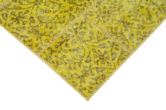 Kırk Yama Sarı Patchwork Pamuk Yün El Dokuma Halısı 86x275 Agacan