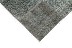 Kırk Yama Gri Patchwork Pamuk Yün El Dokuma Halısı 86x225 Agacan