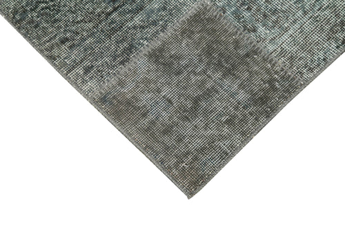 Kırk Yama Gri Patchwork Pamuk Yün El Dokuma Halısı 86x225 Agacan