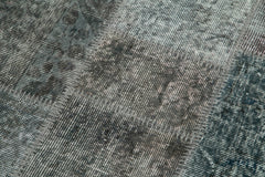 Kırk Yama Gri Patchwork Pamuk Yün El Dokuma Halısı 86x225 Agacan