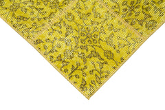 Kırk Yama Sarı Patchwork Pamuk Yün El Dokuma Halısı 86x261 Agacan