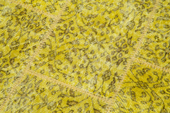 Kırk Yama Sarı Patchwork Pamuk Yün El Dokuma Halısı 86x261 Agacan