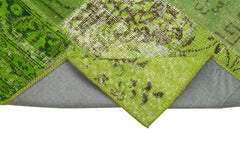 Kırk Yama Yeşil Patchwork Pamuk Yün El Dokuma Halısı 86x300 Agacan