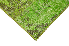 Kırk Yama Yeşil Patchwork Pamuk Yün El Dokuma Halısı 86x300 Agacan